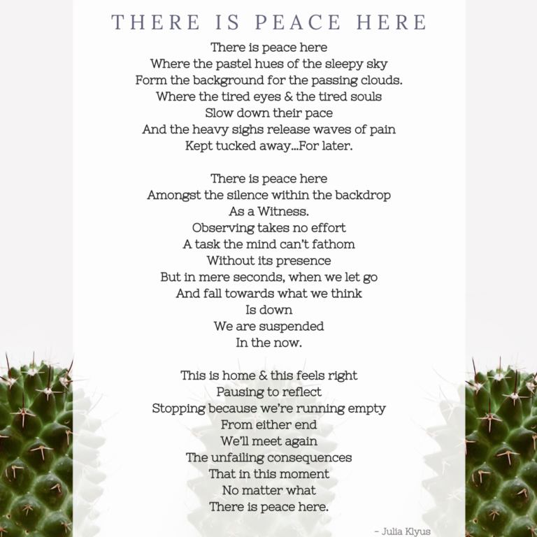 Poem There is Peace Here