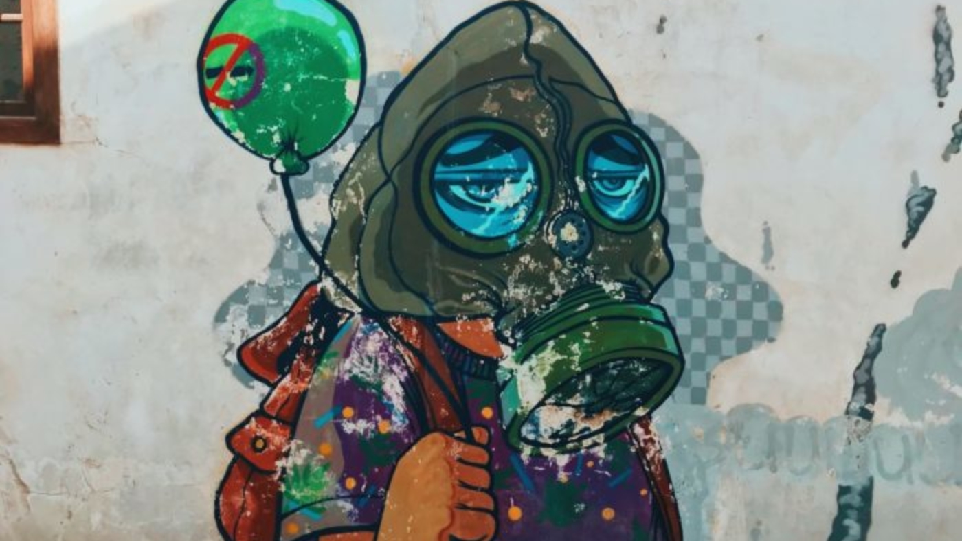satirical pollution graffiti art