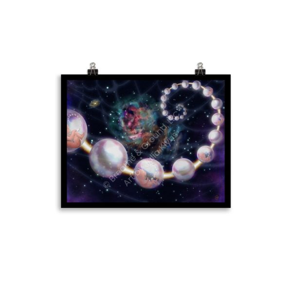 Premium 11 x 14 in. Art Print titled Indra's Pearls Purple by Julia Klyus