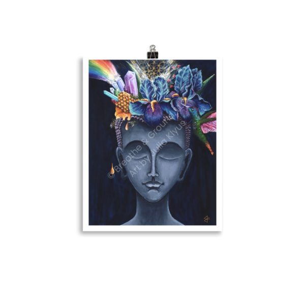 Premium 11 x 14 in. Art Print titled Stone Buddha Head as part of the Buddha's Dream Collection by Julia Klyus