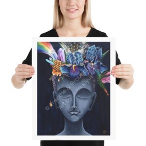 Premium 16 x 20 in. Art Print titled Stone Buddha Head as part of the Buddha's Dream Collection by Julia Klyus