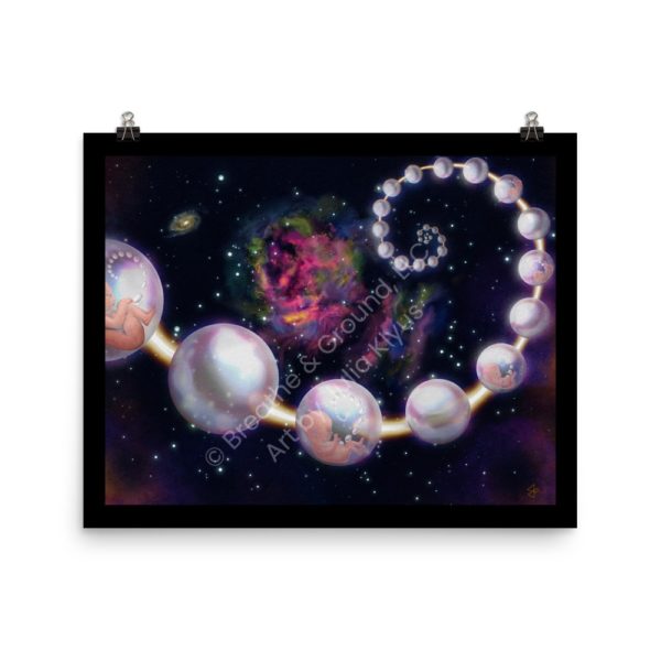 Premium 16 x 20 in. Art Print titled Indra's Pearls Pink by Julia Klyus