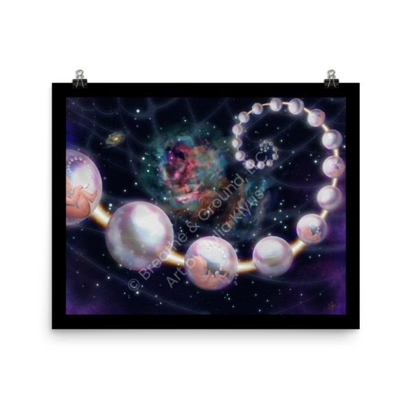 Premium 16 x 20 in. Art Print titled Indra's Pearls Purple by Julia Klyus