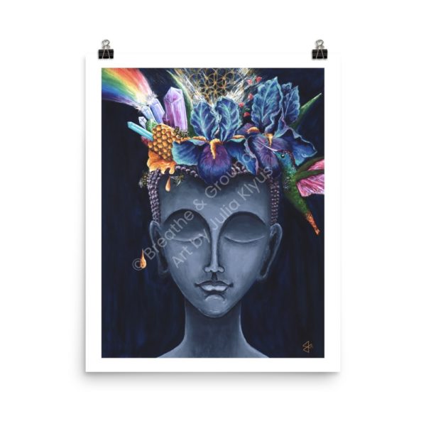 Premium 16 x 20 in. Art Print titled Stone Buddha Head as part of the Buddha's Dream Collection by Julia Klyus