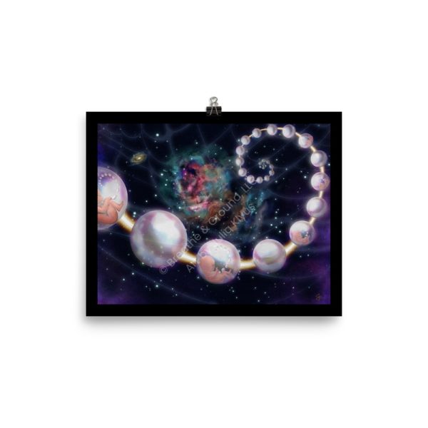 Premium 8 x 10 in. Art Print titled Indra's Pearls Purple by Julia Klyus