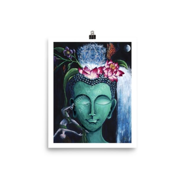 Premium 8 x 10 in. Art Print titled Turquoise Buddha Head as part of the Buddha's Dream Collection by Julia Klyus